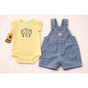 Baby Girls Carhartt Overall Set Size 9m NWT